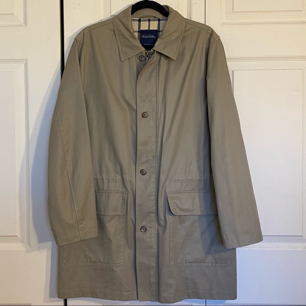 Brooks Brothers mid length khaki colored coat